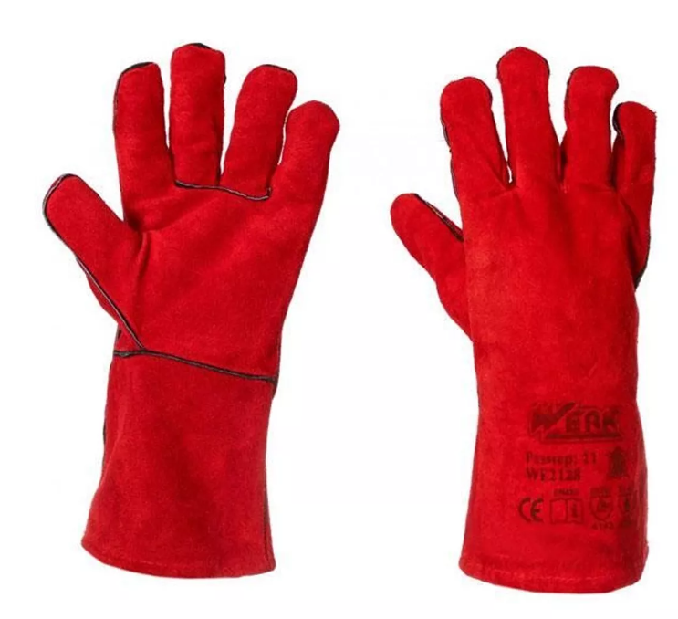 (WE2128) Рукавички замшеві (червоні) WERK